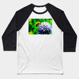 Bee On Small Globe Thistle Baseball T-Shirt